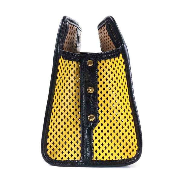 Fendi FENDI Bag Cover Peek-A-Boo Small Leather Yellow x Black Unisex - Picture 2 of 5